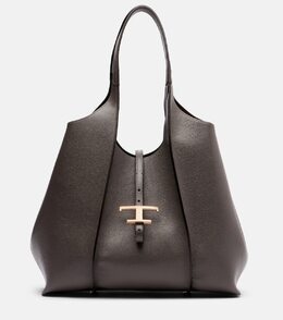 T Timeless Средняя кожаная сумка-тоут Tod's, Grigio Scuro p01064212 | grigio scuro