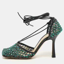 Bottega Veneta: Зелёные сандалии  Stretch