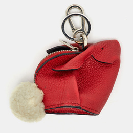 Loewe Red Leather Rabbit Purse Bag Charm 1148038