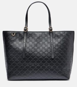 Сумка-тоут GG Emblem Large из кожи Gucci, Black\Black p01095551 | black\black