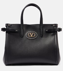 Сумка-тоут Antibes Small из кожи Valentino Garavani, черный p01005300 | nero
