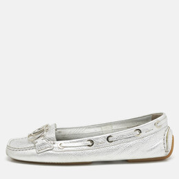 Dior: Серебристые лоферы 