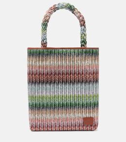Zigzag Большая сумка-тоут с кожаной отделкой Missoni, Rainbow Lurex p00992702 | rainbow lurex