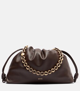 Фламенко большая кожаная сумка через плечо Loewe, Dark Brownie p01065720 | dark brownie