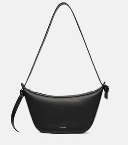 Узел Маленькая кожаная сумка через плечо Jil Sander, черный p01064559 | black
