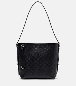 Средняя кожаная сумка-тоут Emblem Gucci, черный p01095598 | black/black