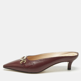 Gucci: Бордовые сабо 