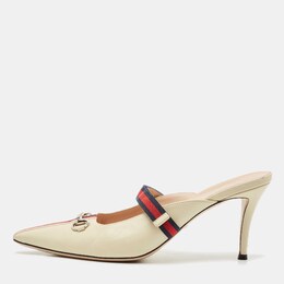 Gucci: Красные сабо  Horsebit