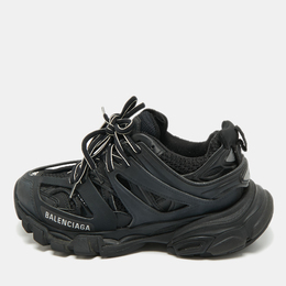 Balenciaga Black Faux Leather and Mesh Track Sneakers Size 35 1180406