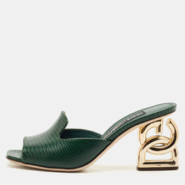 Dolce & Gabbana: Зелёные сандалии  Keira