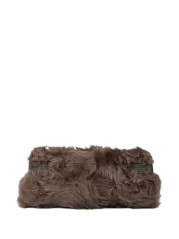 Клатч Wavy из овчины Brunello Cucinelli, коричневый 30788025 | коричневый