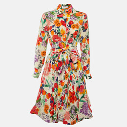 Moschino: Многоцветное платье 