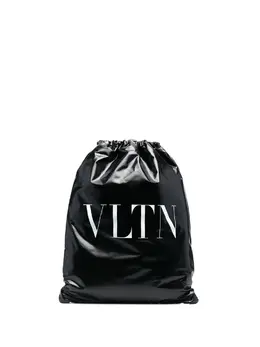 Лакированный рюкзак с логотипом VLTN Valentino Garavani, черный 19567174 | черный