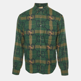 Gucci: Зелёная рубашка  GG