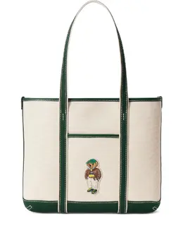 Сумка-тоут среднего размера с вышитым логотипом Polo Ralph Lauren, нейтральный 30713168 | нейтральные цвета