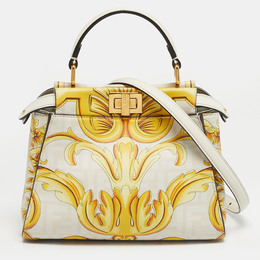 Fendi: Жёлтая сумка на руку  Peekaboo