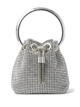Мини-сумка Bon Bon с кристаллами Jimmy Choo, серебяный 19994186 | серебристый