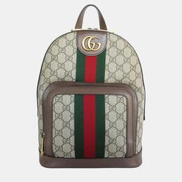 Gucci Brown Gold Supreme Canvas GG Marmont Backpack 1059903