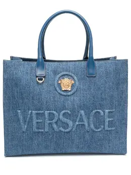 Джинсовая сумка-тоут с декором Medusa Versace, черный 17997494 | черный