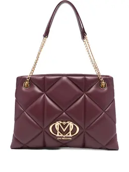 Стеганая сумка-тоут с ремнем-цепочкой Love Moschino, фиолетовый 30985345 | фиолетовый