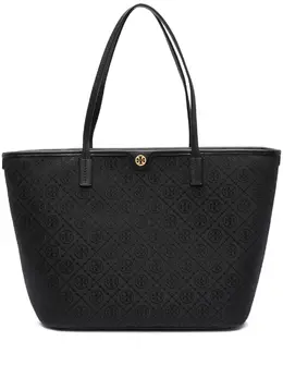 Сумка-тоут на молнии с декором T Monogram Tory Burch, черный 21312964 | черный