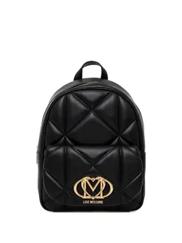 Стеганый рюкзак с логотипом Love Moschino, черный 31219606 | черный