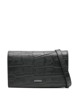 Emporio Armani crocodile-embossed leather clutch 31146652