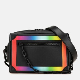 Louis Vuitton Soft Trunk Mini Black Rainbow Taiga Leather Shoulder Bag 1172817