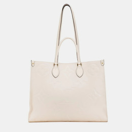 Louis Vuitton OnTheGo GM White Leather Monogram Empreinte Giant Shoulder Bag 1172717