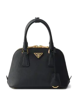 Сумка-тоут из сафьяновой кожи на молнии Prada, черный 31067121 | черный