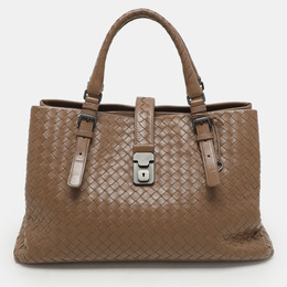 Bottega Veneta Beige Intrecciato Leather Medium Roma Tote 1175072