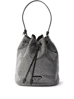 Сумка-ведро, украшенная кристаллами Prada, черный 31067179 | черный