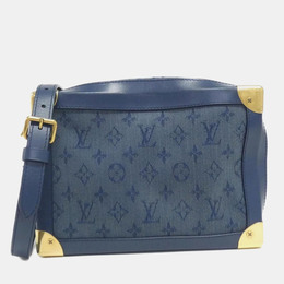 Louis Vuitton Soft Trunk Blue Monogram Denim Shoulder Bag 1192084