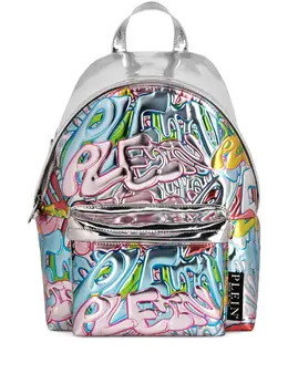 Рюкзак Bombing Graffiti с эффектом металлик Philipp Plein, серебяный 22223178 | серебристый