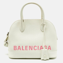 Balenciaga White/Pink Leather Small Ville Satchel 1197980