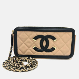 Chanel: Бежевый кошелёк 