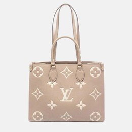 Louis Vuitton OnTheGo MM Beige/Ivory Monogram Empreinte Leather Tote Bag 1204239