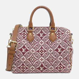 Louis Vuitton: Бордовая сумка  Speedy
