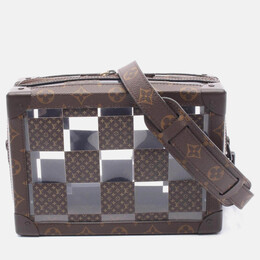 Louis Vuitton Slim Soft Trunk Shoulder Bag Coated Canvas Monogram Brown 1210171