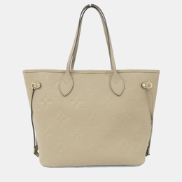 Louis Vuitton: Бежевая сумка-шоппер  Neverfull MM