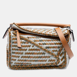Loewe Multicolor Small Woven Calfskin Puzzle Satchel 1234616