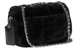 Сумка через плечо Coach женская черная из гладкой кожи с овчиной ce720-lhblk