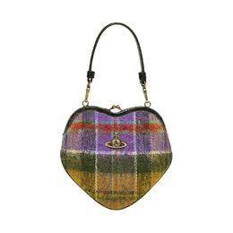 Сумка Vivienne Westwood в форме сердца из шерсти, женская через плечо фиолетовая и разноцветная 4b01000cww00znj201