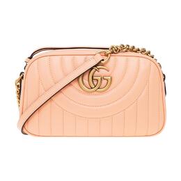 Marmont Стеганая Кожаная Камера Сумка Через Плечо Женская Розовая Gucci 447632-aabze-6707