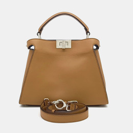 Fendi Brown Leather Peekaboo Essentially Mini Bag 1133370