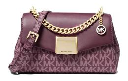 Сумка Lita из кожи, маленькая женская наплечная сумка через плечо фуксия Michael Kors 35h0gxpc1v-bordeaux-mlt