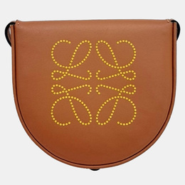 Loewe Brown Leather heel pouch mini crossbody bag 1147582