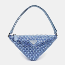 Prada Blue Satin Satin Triangle Mini Bag 1162504