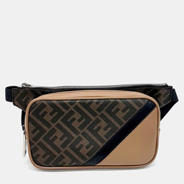 Fendi Black/Brown Coated Canvas Belt Bag 1170683