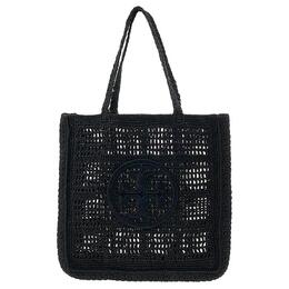 Сумка-шоппер Ella Raffia, Сумка для покупок, Женская повседневная сумка через плечо черная Tory Burch 153041-001